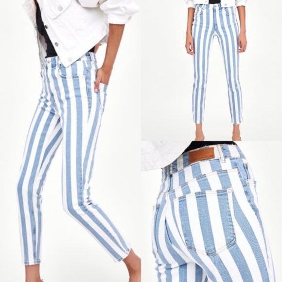 striped jeans zara